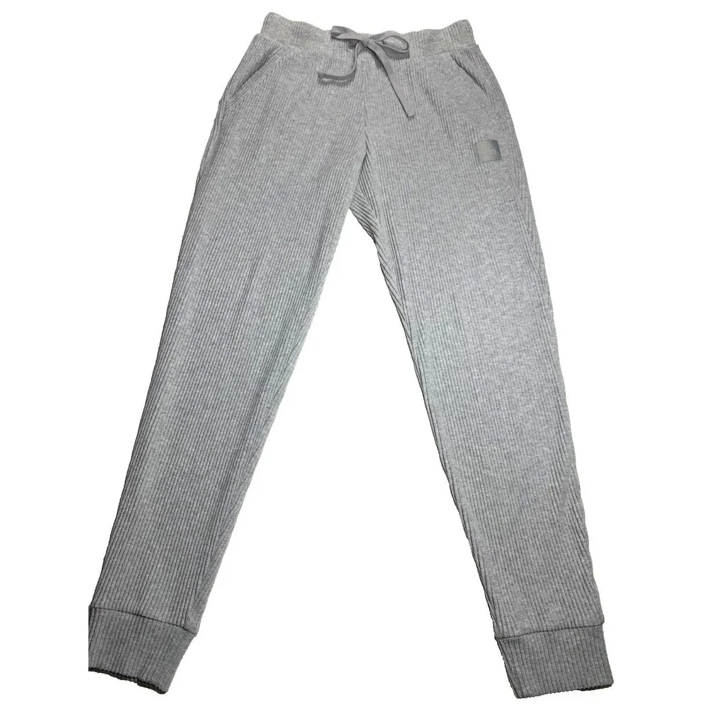 Alo Yoga Women's Muse Ribbed Jogger Sweatpants Athletic Heather Grey Size Large